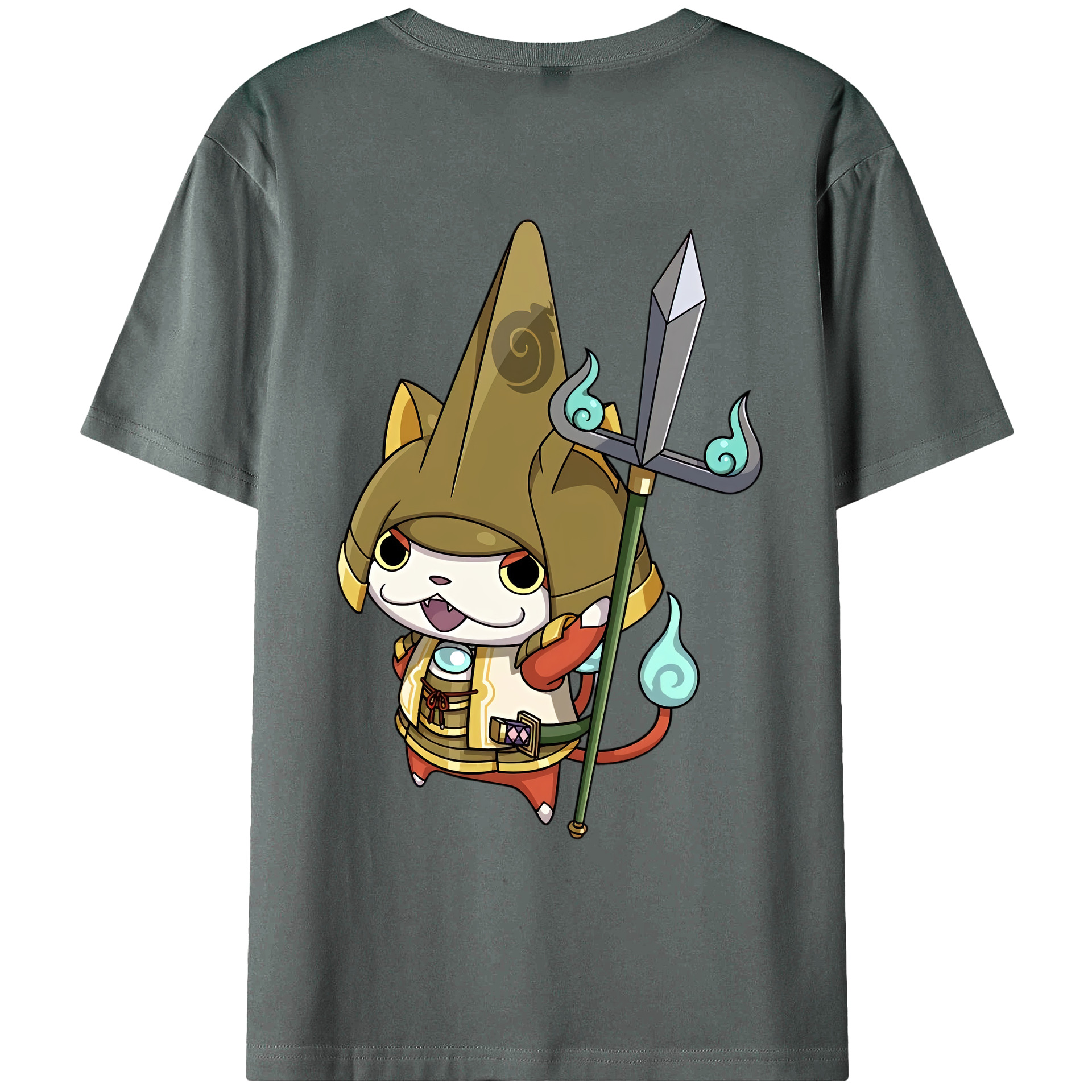 （画像用） 妖怪ウォッチ Yo-kai Watch 綿100％ メンズ半袖Tシャツ（バックプリント） 通気性